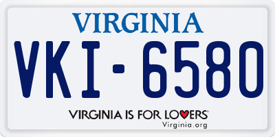 VA license plate VKI6580