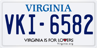 VA license plate VKI6582