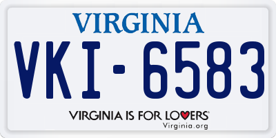 VA license plate VKI6583