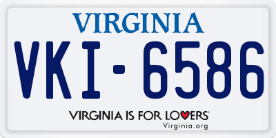 VA license plate VKI6586