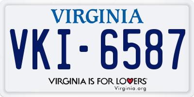 VA license plate VKI6587