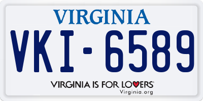 VA license plate VKI6589