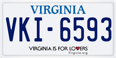 VA license plate VKI6593