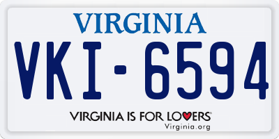 VA license plate VKI6594