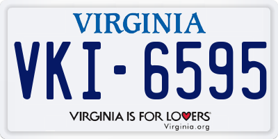 VA license plate VKI6595