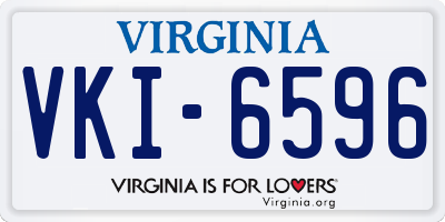 VA license plate VKI6596