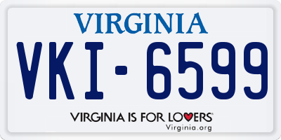 VA license plate VKI6599