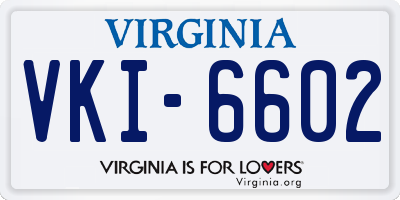 VA license plate VKI6602