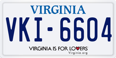 VA license plate VKI6604