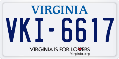 VA license plate VKI6617