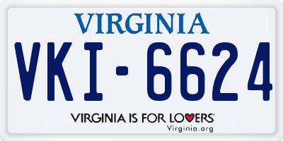 VA license plate VKI6624