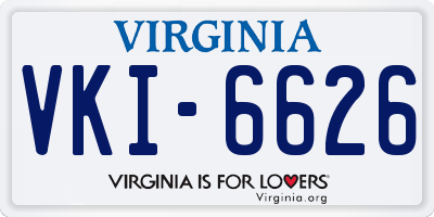 VA license plate VKI6626