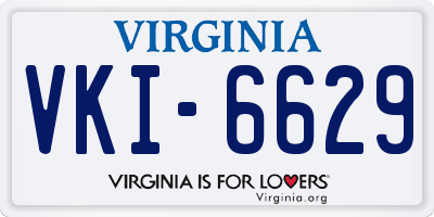 VA license plate VKI6629