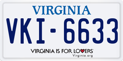 VA license plate VKI6633