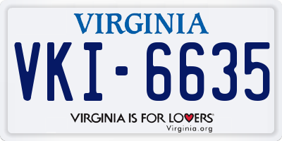 VA license plate VKI6635