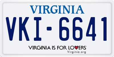 VA license plate VKI6641