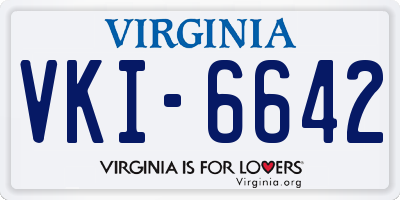 VA license plate VKI6642