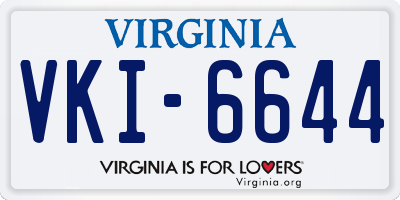 VA license plate VKI6644