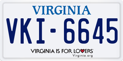VA license plate VKI6645