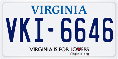 VA license plate VKI6646
