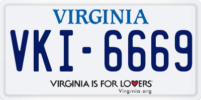 VA license plate VKI6669