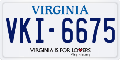 VA license plate VKI6675