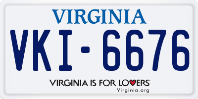 VA license plate VKI6676