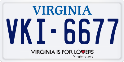 VA license plate VKI6677