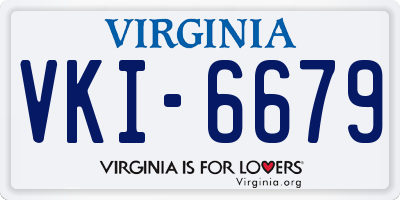 VA license plate VKI6679