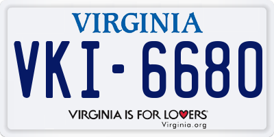 VA license plate VKI6680
