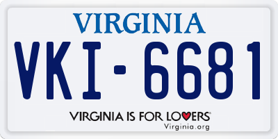 VA license plate VKI6681