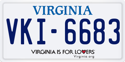 VA license plate VKI6683