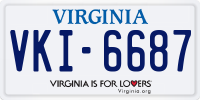 VA license plate VKI6687