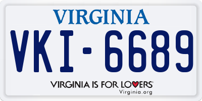 VA license plate VKI6689