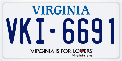 VA license plate VKI6691