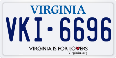 VA license plate VKI6696