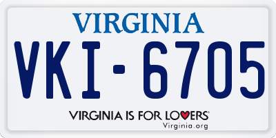 VA license plate VKI6705