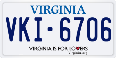VA license plate VKI6706