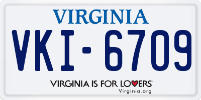 VA license plate VKI6709