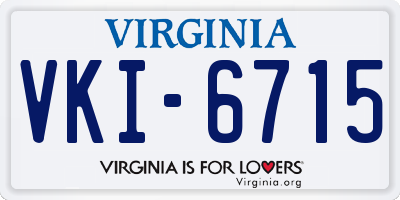 VA license plate VKI6715