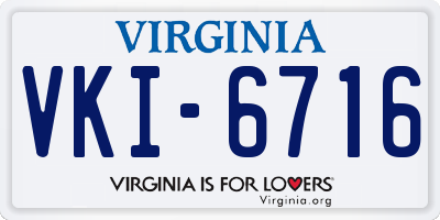 VA license plate VKI6716