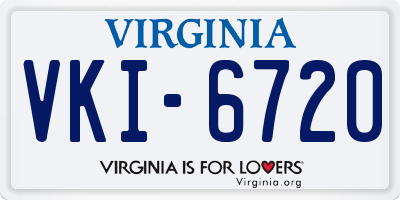 VA license plate VKI6720