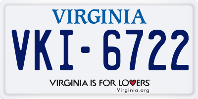 VA license plate VKI6722