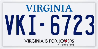 VA license plate VKI6723