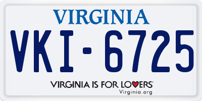 VA license plate VKI6725
