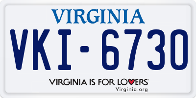 VA license plate VKI6730
