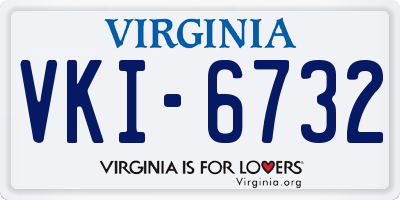 VA license plate VKI6732