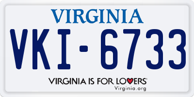 VA license plate VKI6733
