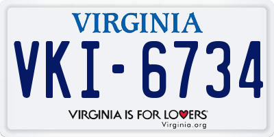 VA license plate VKI6734