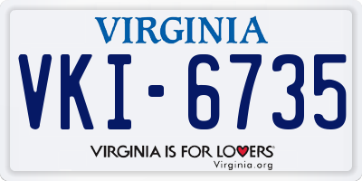 VA license plate VKI6735